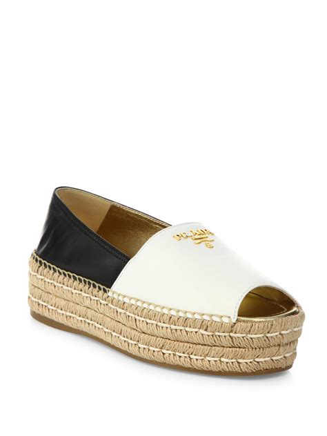 prada peep toe espadrille|prada espadrille shoes.